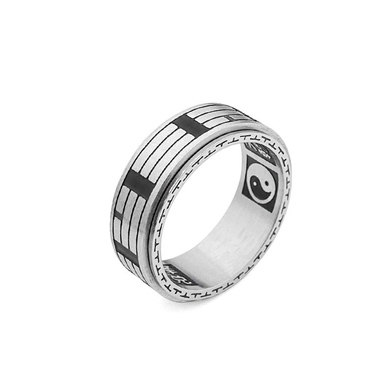 KarmaRipple's Bagua Yin Yang Titanium Steel Balance Rotatable Ring p17