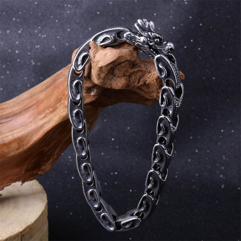 KarmaRipple's Dragon Titanium Steel Fortune Bracelet Bangle p2