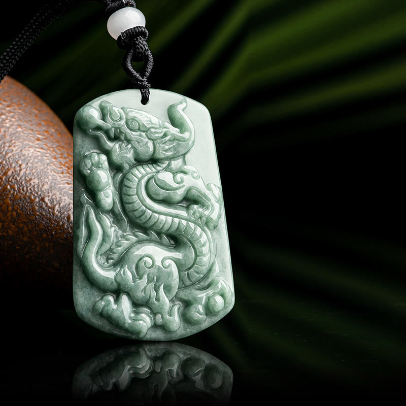 KarmaRipple's Year of the Dragon Chinese Zodiac Dragon Jade Success Amulet Pendant Necklace p4