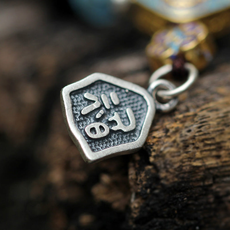 KarmaRipple's 925 Sterling Silver Indian Small Leaf Red Sandalwood Aquamarine Full of Gold Star Chinese Knotting Blessing Bracelet p16