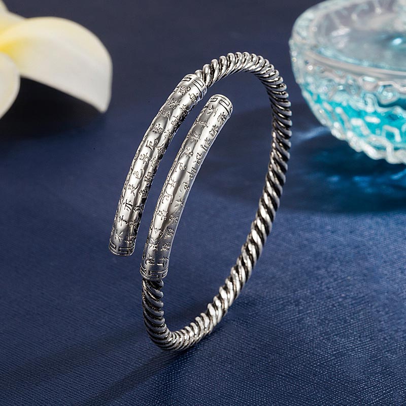 KarmaRipple's Tibetan Heart Sutra Ivory Bronze Talisman Bracelet p1