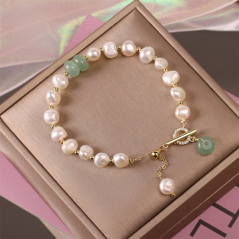 KarmaRipple's Pearl Green Strawberry Quartz Bead Balancing Chain Bracelet p8