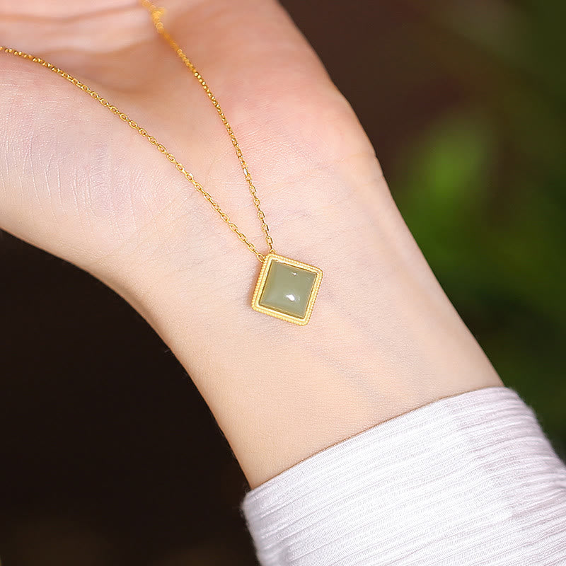 KarmaRipple's 925 Sterling Silver Authentic Hetian Jade Cyan Jade Fortune Laughing Buddha Butterfly Pendant Necklace p62