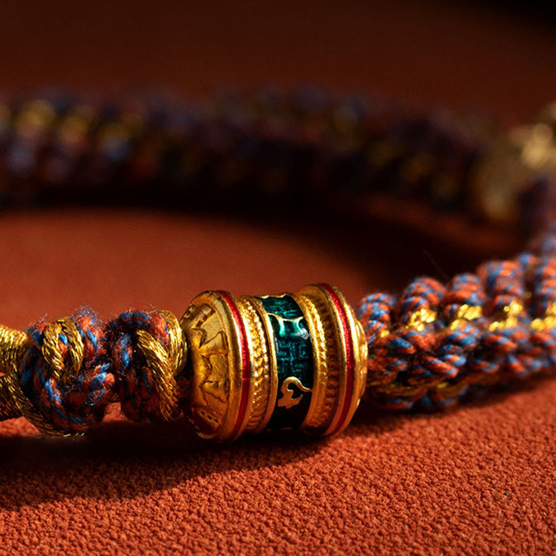 KarmaRipple's 925 Sterling Silver Chinese Zodiac Natal Buddha Om Mani Padme Hum Fortune Bell Woven String Bracelet p13