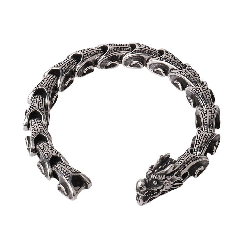 KarmaRipple's Dragon Titanium Steel Fortune Bracelet Bangle p6