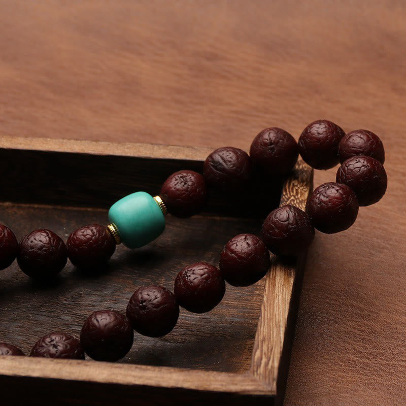 KarmaRipple's Tibetan Bodhi Seed Agate Bead Fortune Wealth Tassel Talisman Wrist Mala p23