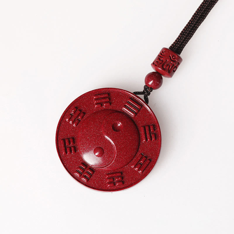 KarmaRipple's Cinnabar Yin Yang Bagua Blessing Pendant Necklace p6