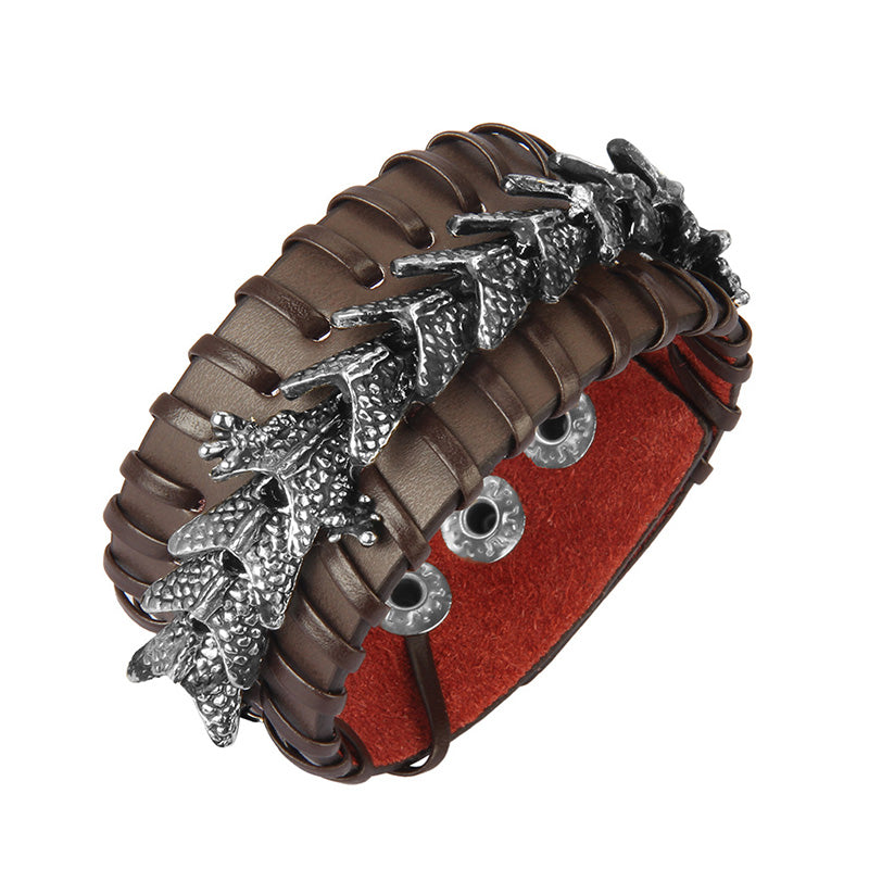 KarmaRipple's Dragon Leather Protection Weave Bracelet p1