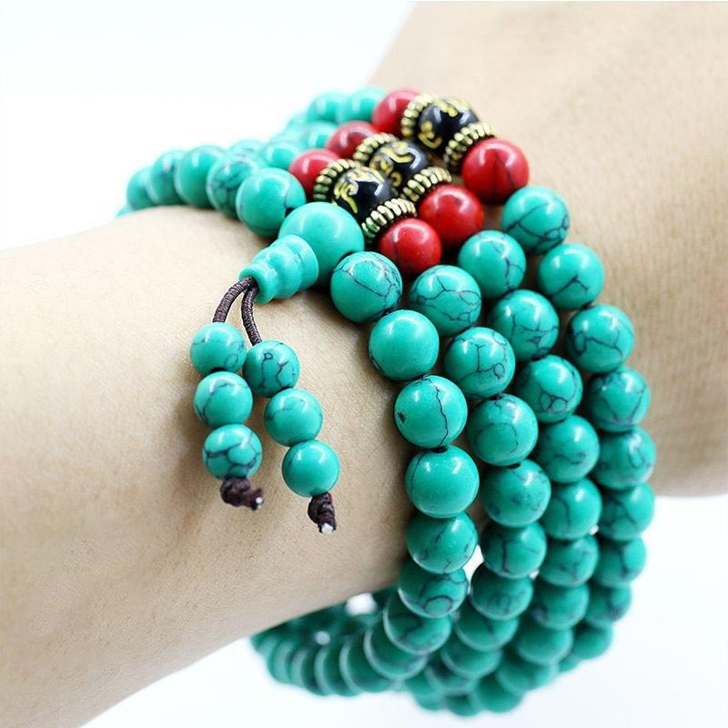 KarmaRipple's Tibetan Turquoise Purification Pendant Mala p6