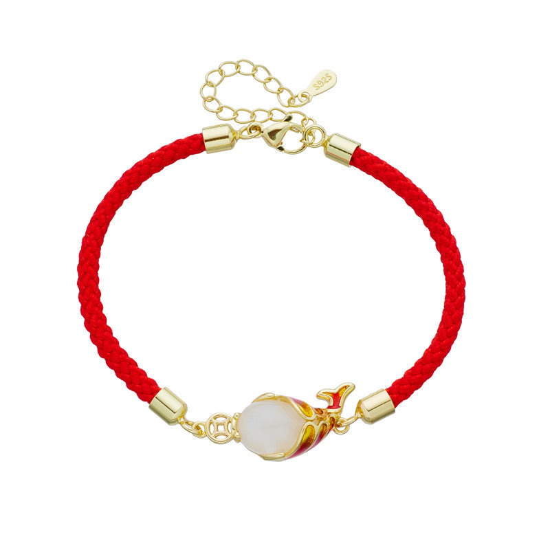 KarmaRipple's Chalcedony Fortune Koi Fish Wealth Bracelet Pendant Necklace p7