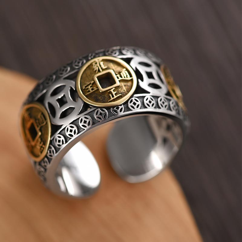 KarmaRipple's Five-Emperor Coins Balance Adjustable Ring p3