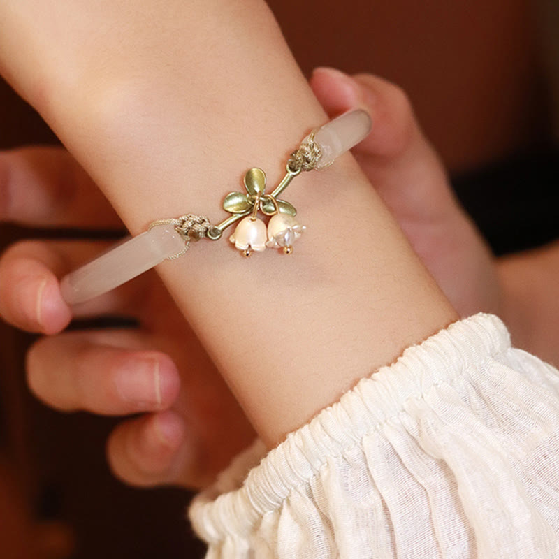 KarmaRipple's Lily of the Valley Flower Happiness Strength Bracelet Bangle p2