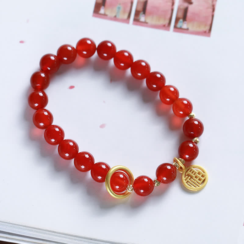 KarmaRipple's Authentic Red Agate Blessing Letter Confidence Bracelet p8