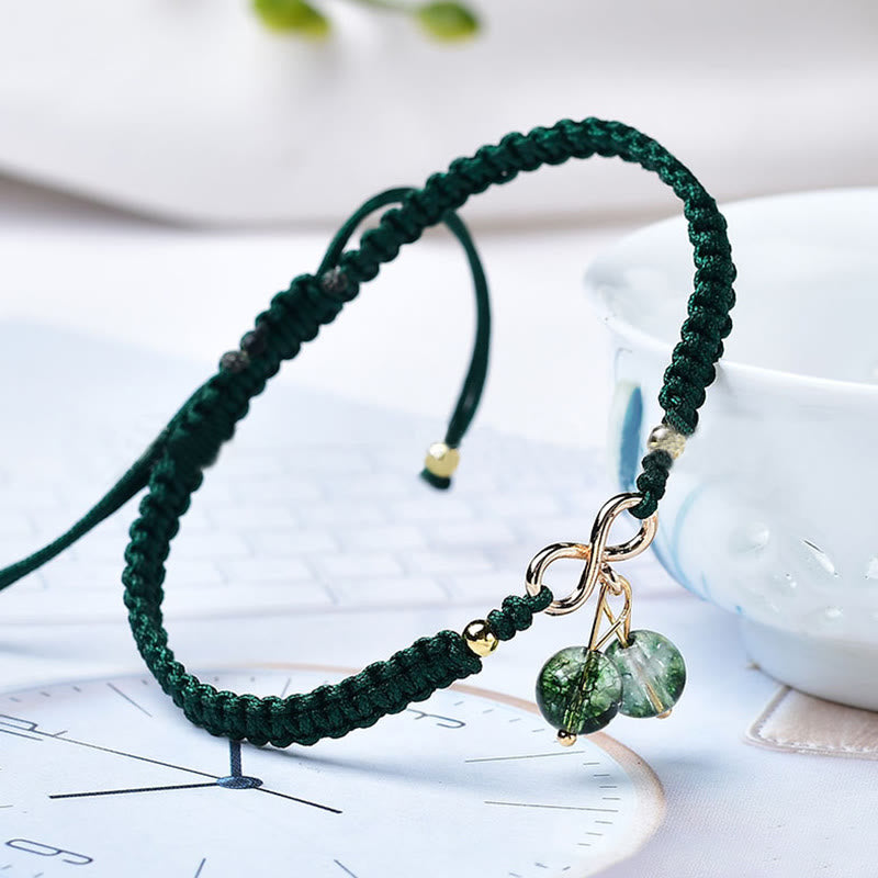 KarmaRipple's Authentic Strawberry Quartz Amethyst Green Phantom Bead Positive Bracelet p30