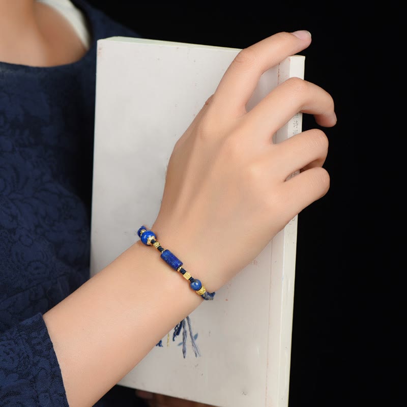 KarmaRipple's Handmade Authentic Lazurite Bead Positive Rope Bracelet p9