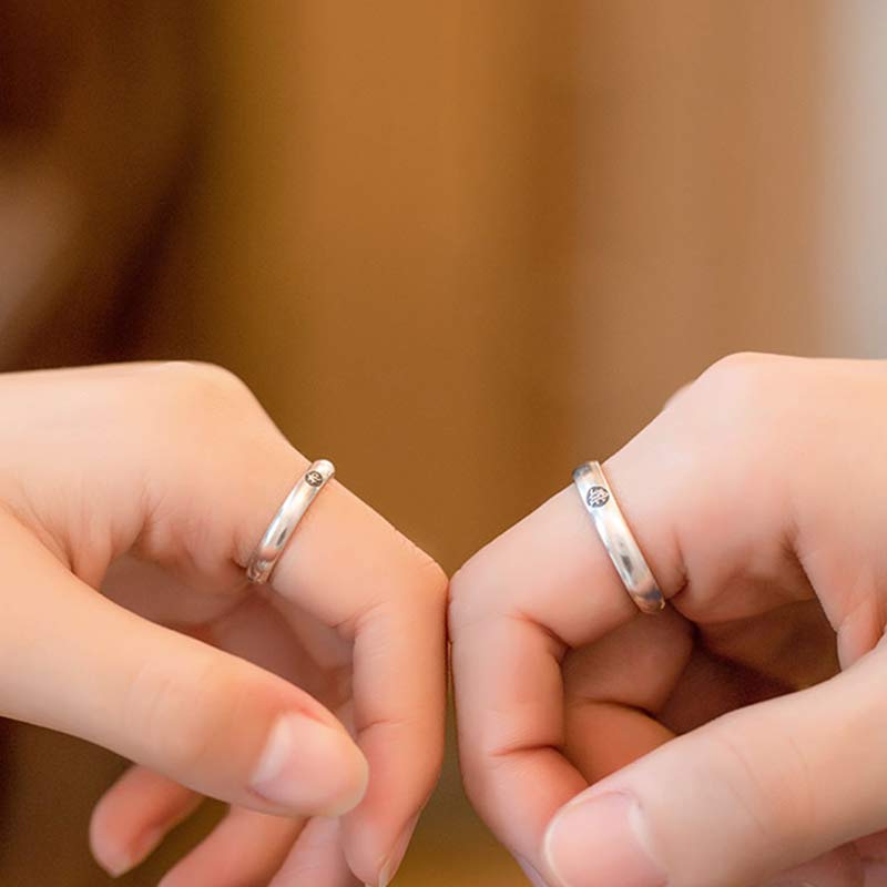 KarmaRipple's 925 Sterling Silver Chinese Zodiac Natal Buddha Blessing Pair Ring p13