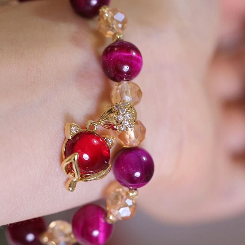 KarmaRipple's Red Tiger Eye PiXiu Fox Protection Self Confidence Bracelet p4