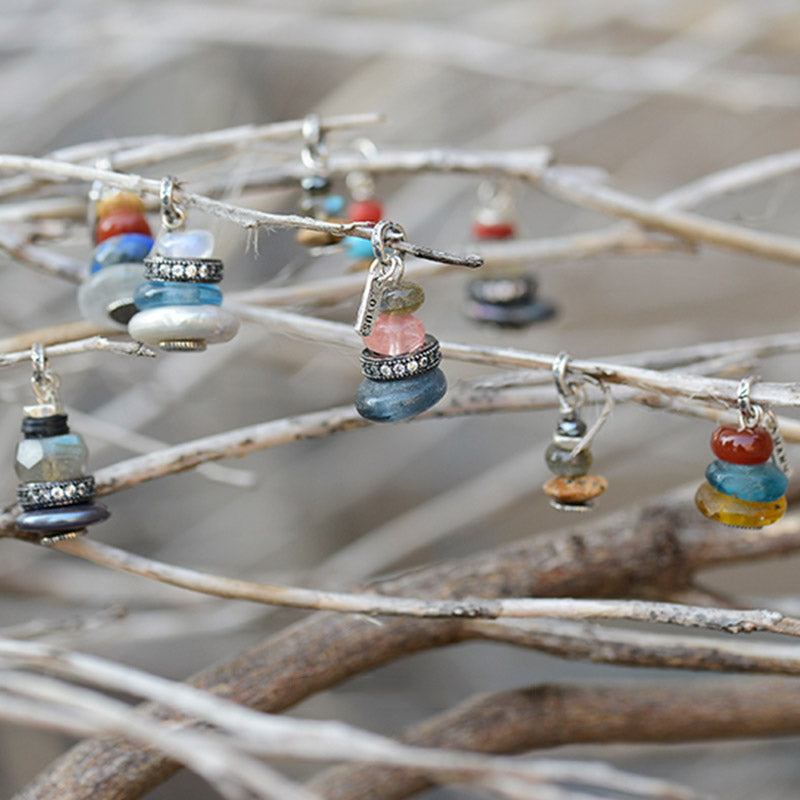 KarmaRipple's Zen Cairn Labradorite Various Crystals Calm Necklace Pendant p19