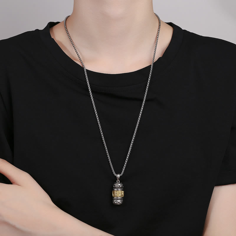 KarmaRipple's Tibet Om Mani Padme Hum Carved Wisdom Purity Chain Leather Rope Pendant Necklace p4