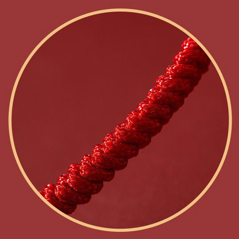 KarmaRipple's Handmade Lotus Cinnabar Peace Buckle Blessing Braid Bracelet p14