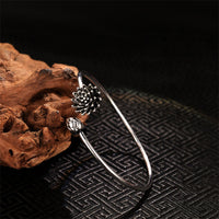 KarmaRipple's Retro Lotus Ivory Bronze Enlightenment Bracelet Bangle