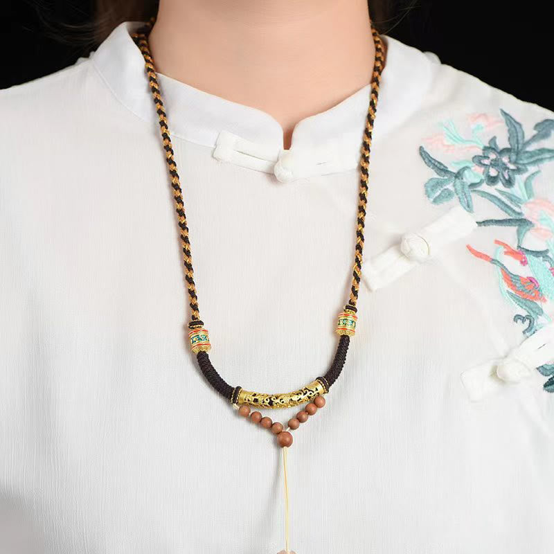 KarmaRipple's Tibetan Handmade King Kong Weave Om Mani Padme Hum Prayer Wheel String Pendant Necklace p2