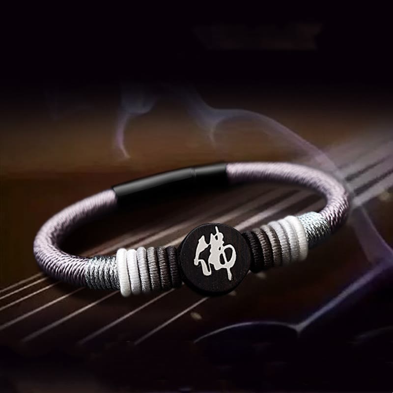 KarmaRipple's Buddha Character Ebony Handcrafted Rope Bracelet p13