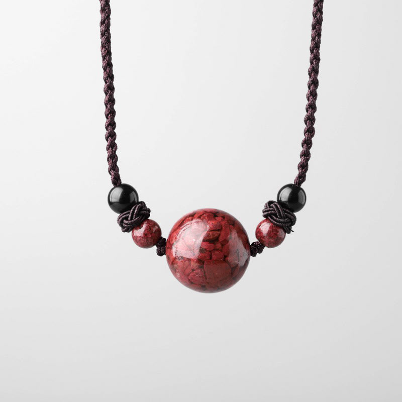 KarmaRipple's Authentic Cinnabar Stones Bead Blessing Pendant Necklace p11
