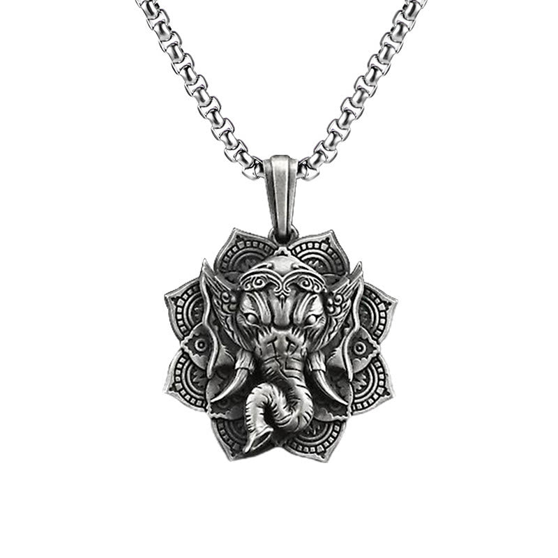 KarmaRipple's Pure Tin Ganesh Ganpati Elephant Protection Amulet Pendant Necklace p7