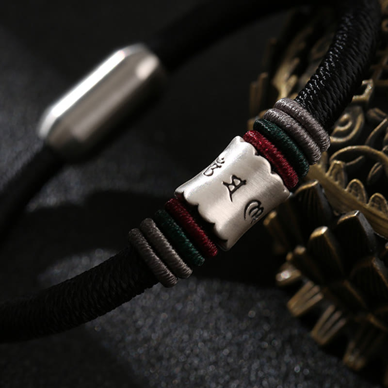 KarmaRipple's 999 Sterling Silver Om Mani Padme Hum Peace Magnetic Buckle Bracelet p7