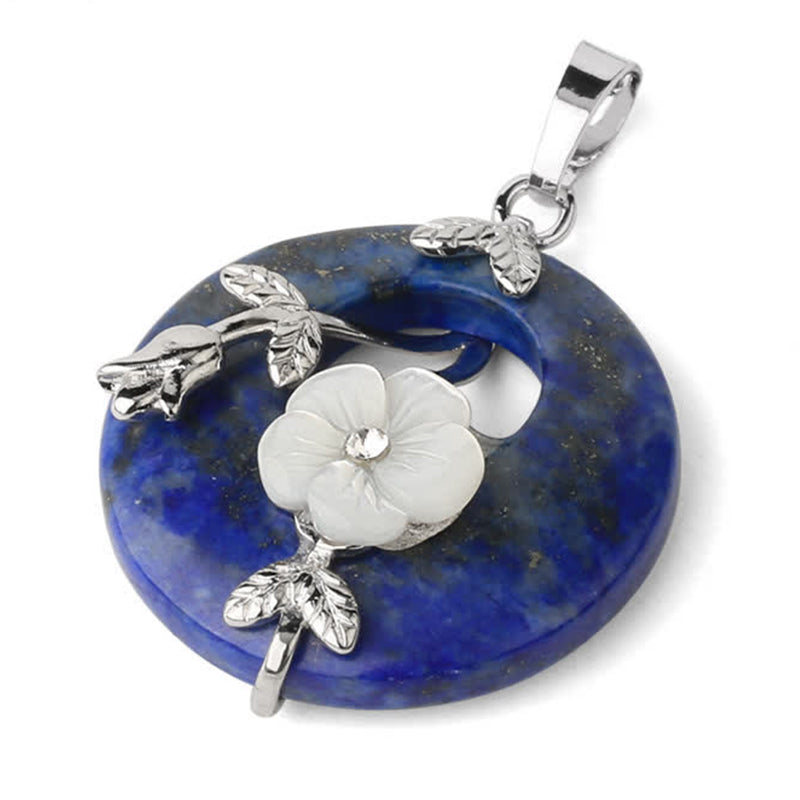 KarmaRipple's Various Gemstone Amethyst Green Aventurine Flower Balancing Pendant Necklace p58