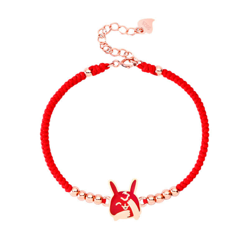 KarmaRipple's 925 Sterling Silver Chinese Zodiac Fortune Faith Discolor Red String Bracelet p24