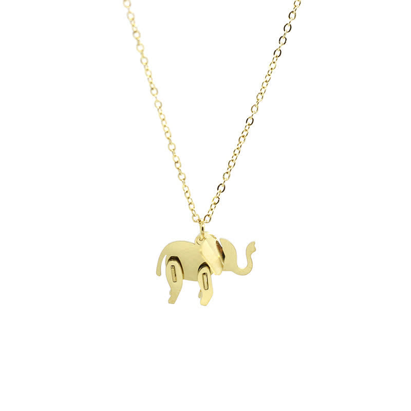 KarmaRipple's Elephant Titanium Steel Fortune Pendant Chain Necklace p11