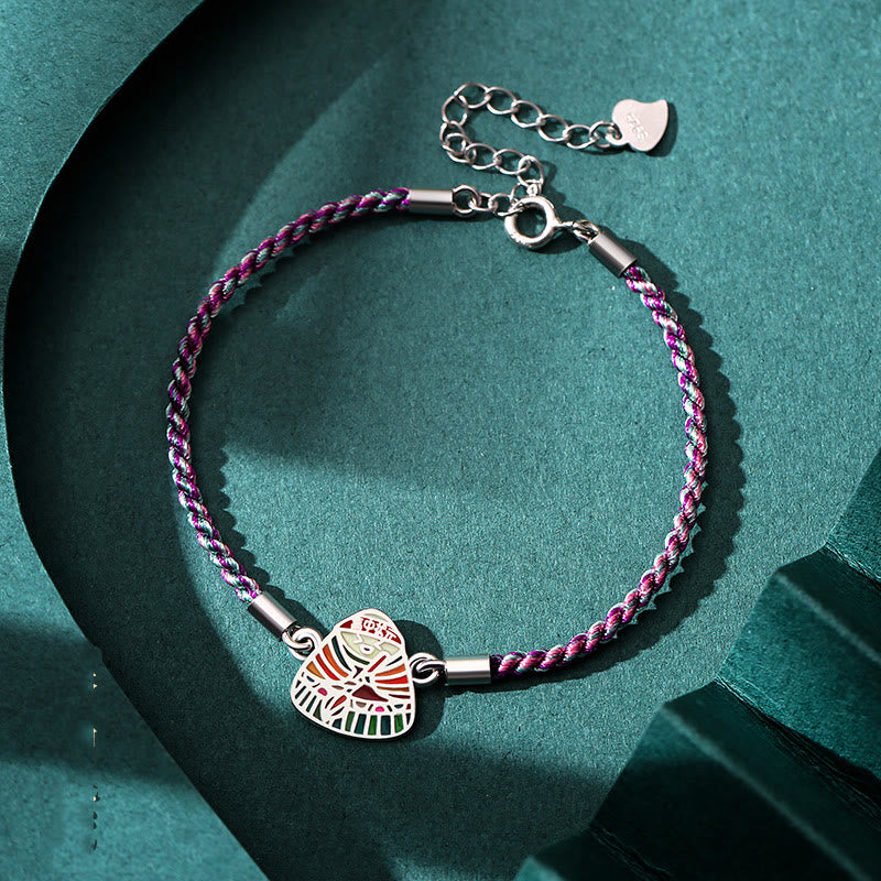 KarmaRipple's 925 Sterling Silver Zongzi Pattern Fortune Multicolored Handcrafted Bracelet p4