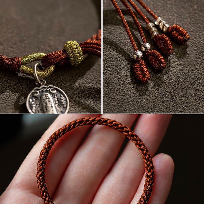 KarmaRipple's Handmade 925 Sterling Silver Five Directions Gods of Wealth Fortune Protection String Braid Bracelet p10