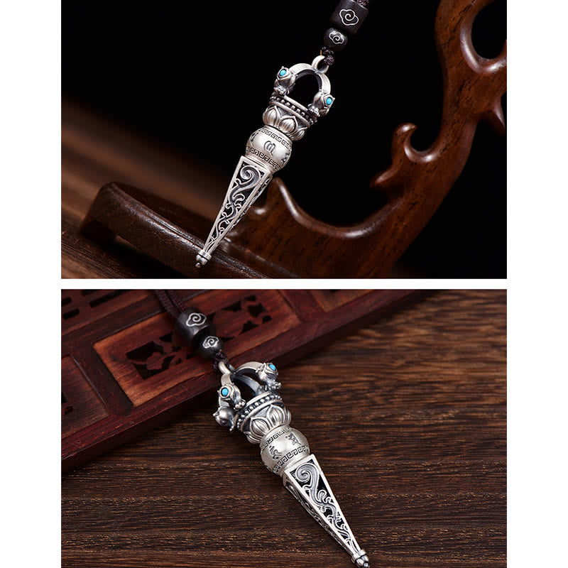 KarmaRipple's Tibetan Om Mani Padme Hum Dorje Vajra Design Wisdom Rotatable Pendant Necklace p7