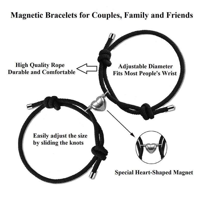 KarmaRipple's 2Pcs Love Magnetic Pair String Strength Bracelet p25