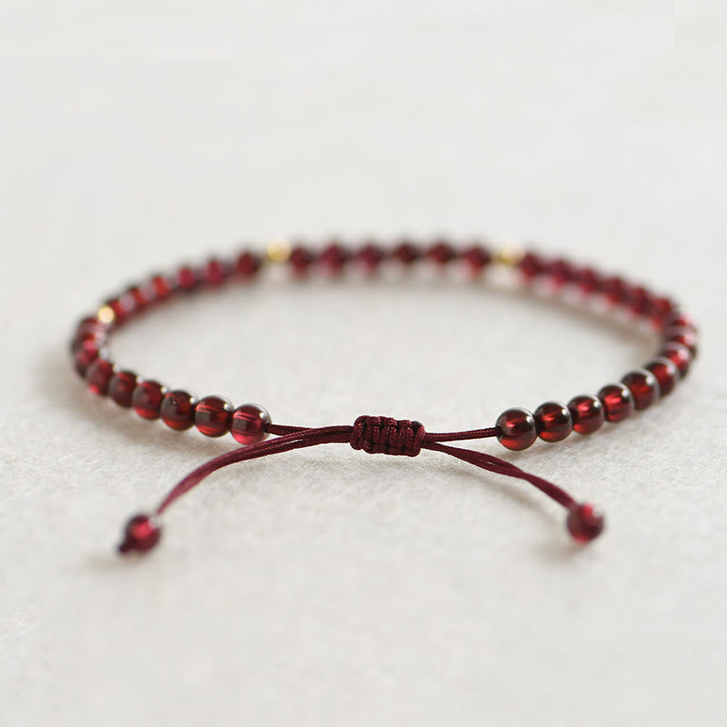 KarmaRipple's Authentic Garnet Golden Beadwork Stability Bracelet p2