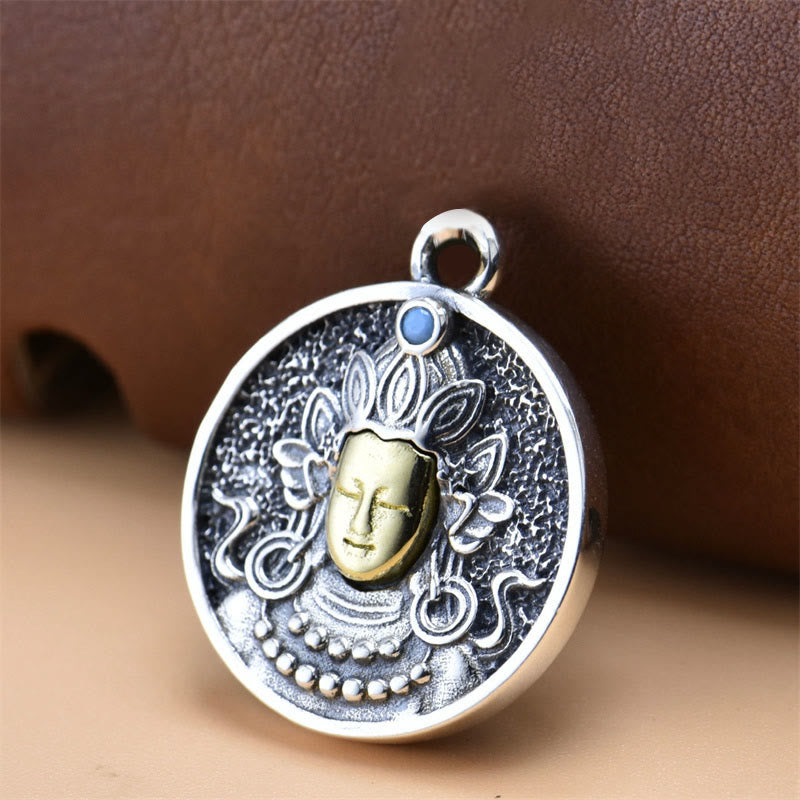 KarmaRipple's 925 Sterling Silver Green Tara Double Dorje Vajra Protection Pendant Necklace p10